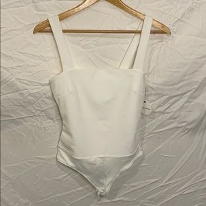 Lulus Basics White Thong Bodysuit New With Tags